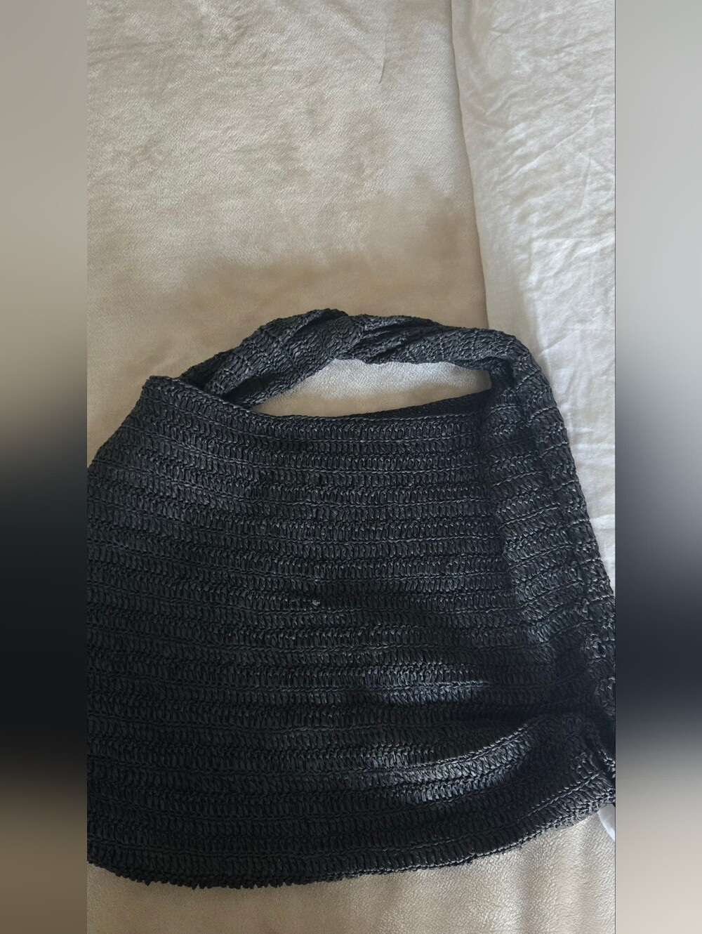 UNISON  Black Weave Tote Bag